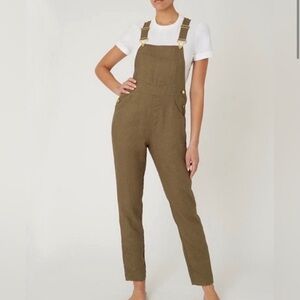 Weworewhat Olive Linen Overalls